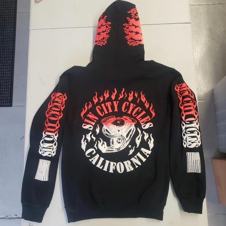 Red white and black hoodie sale